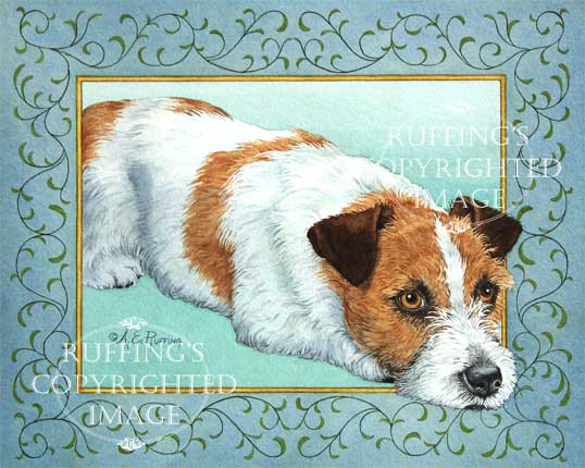 "Rainy Day" AER89 by A E Ruffing Jack Russell Terrier Print