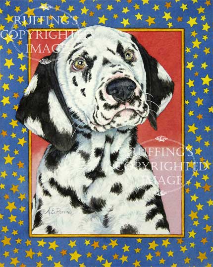 "Star Dalmation" AER95 by A E Ruffing Art Print