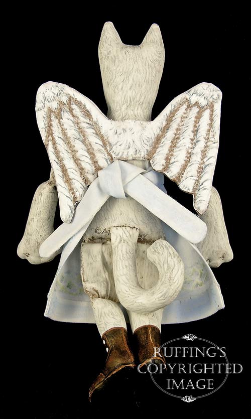 Angelicat and Angelifish, Original One-of-a-kind Folk Art Cat and Fish Angel Dolls by Max Bailey