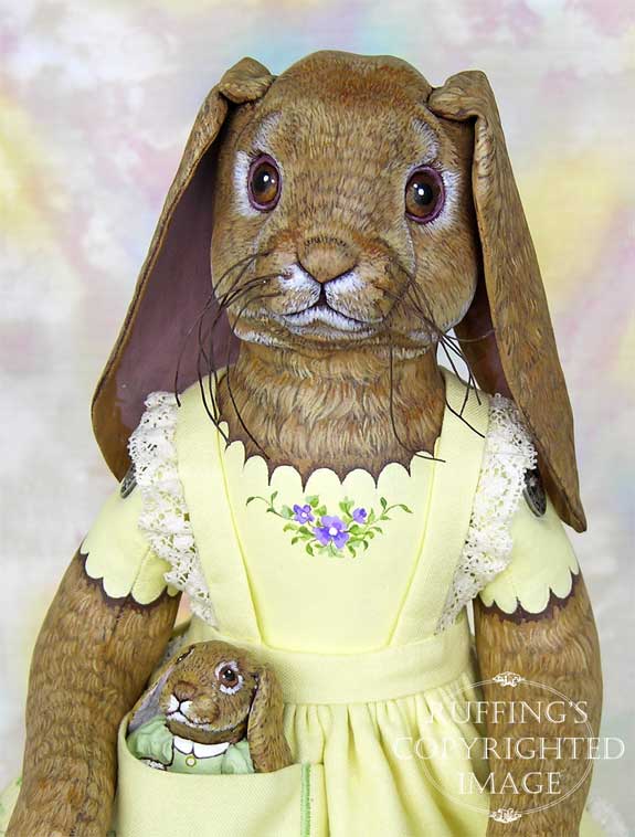 Beatrice and Beulah Original Folk Art Lop Rabbit Dolls by Max Bailey and Elizabeth Ruffing