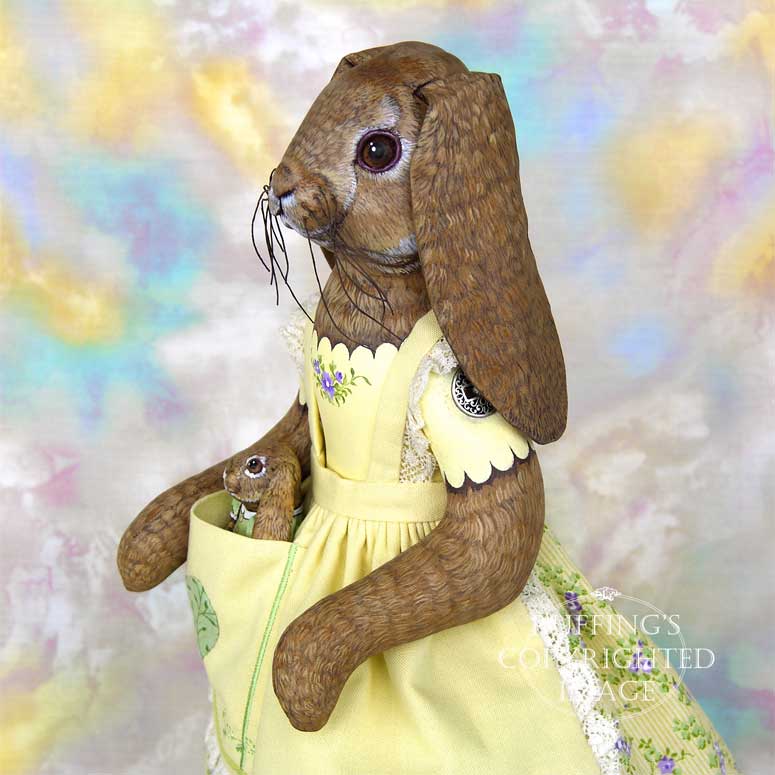 Beatrice and Beulah Original Folk Art Lop Rabbit Dolls by Max Bailey and Elizabeth Ruffing