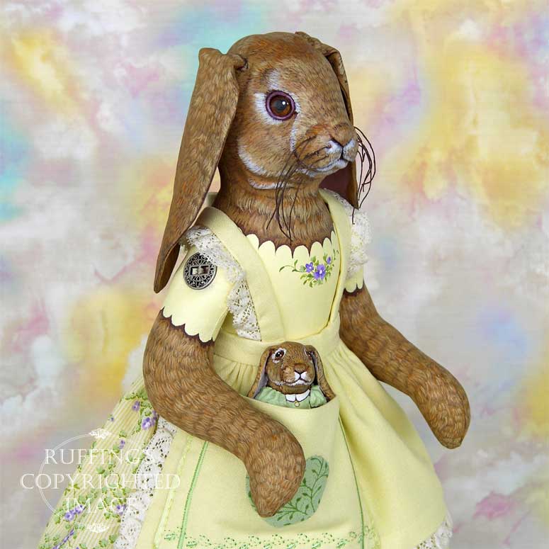 Beatrice and Beulah Original Folk Art Lop Rabbit Dolls by Max Bailey and Elizabeth Ruffing