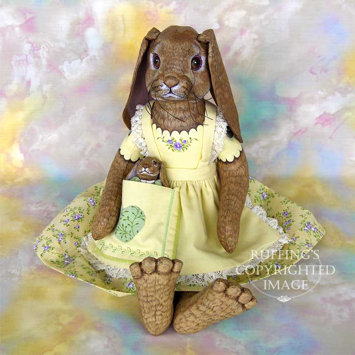 Beatrice and Beulah Original Folk Art Lop Rabbit Dolls by Max Bailey and Elizabeth Ruffing