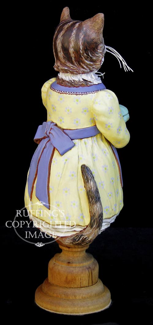 Belinda and BoBo, Original One-of-a-kind Tabby Cat Mother and Kitten Art Doll Figurine by Max Bailey