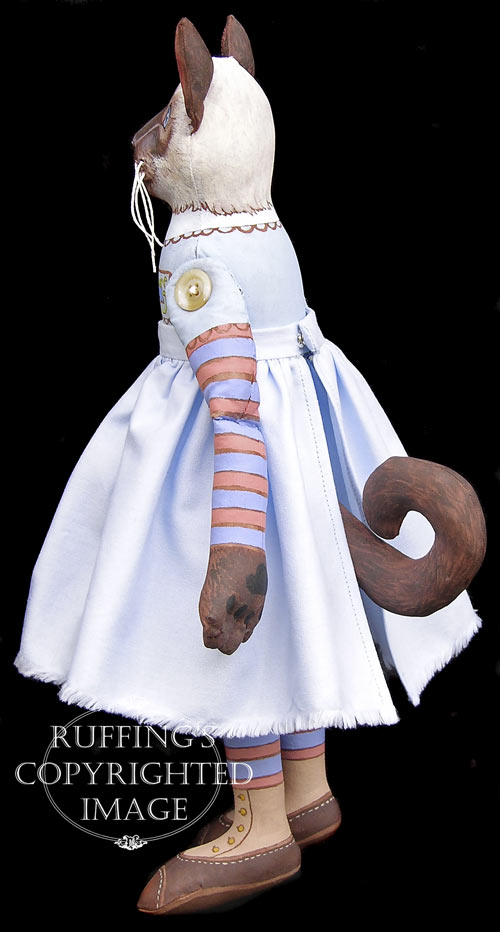 Bluebell and Bridget Original One-of-a-kind Siamese Cat and Kitten Folk Art Dolls by Max Bailey