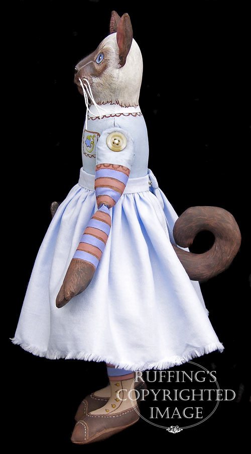Bluebell and Bridget Original One-of-a-kind Siamese Cat and Kitten Folk Art Dolls by Max Bailey