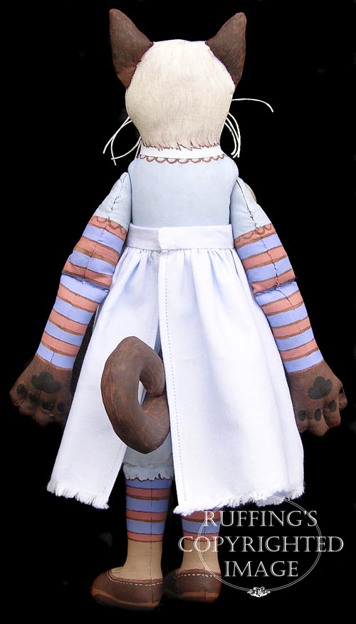 Bluebell and Bridget Original One-of-a-kind Siamese Cat and Kitten Folk Art Dolls by Max Bailey