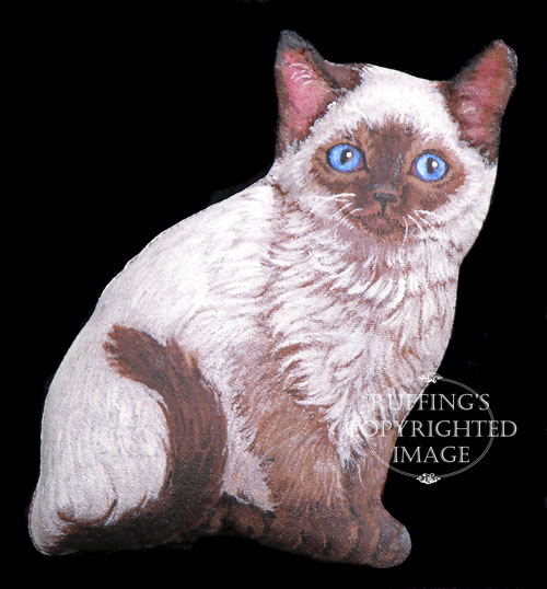 Bridget Original One-of-a-kind Siamese Kitten Folk Art Doll by Max Bailey