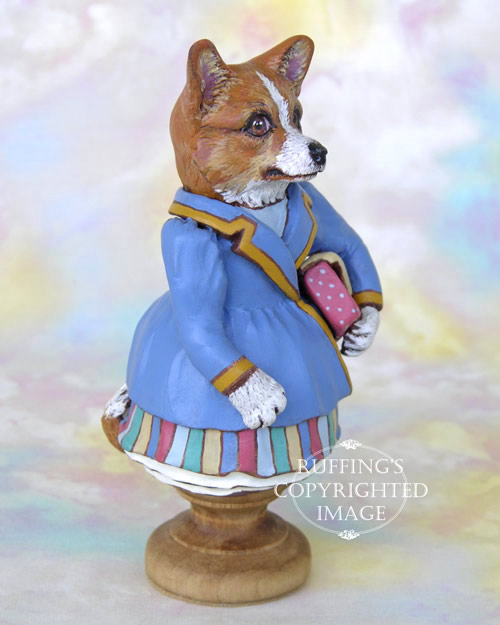 Cassie Corgi, Original One-of-a-kind Folk Art Dog Doll Figurine by Max Bailey