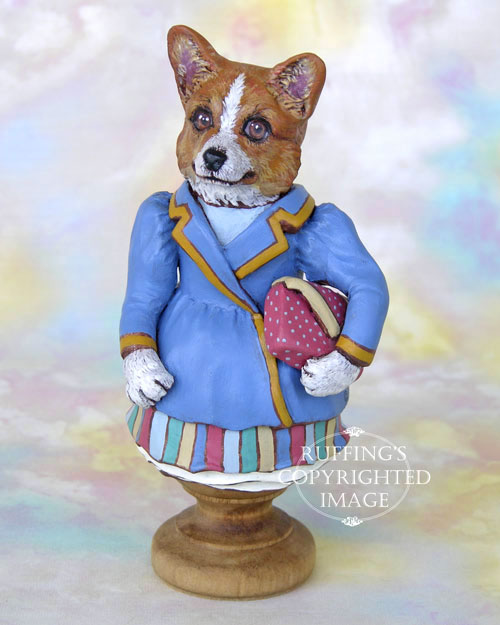 Cassie Corgi, Original One-of-a-kind Folk Art Dog Doll Figurine by Max Bailey