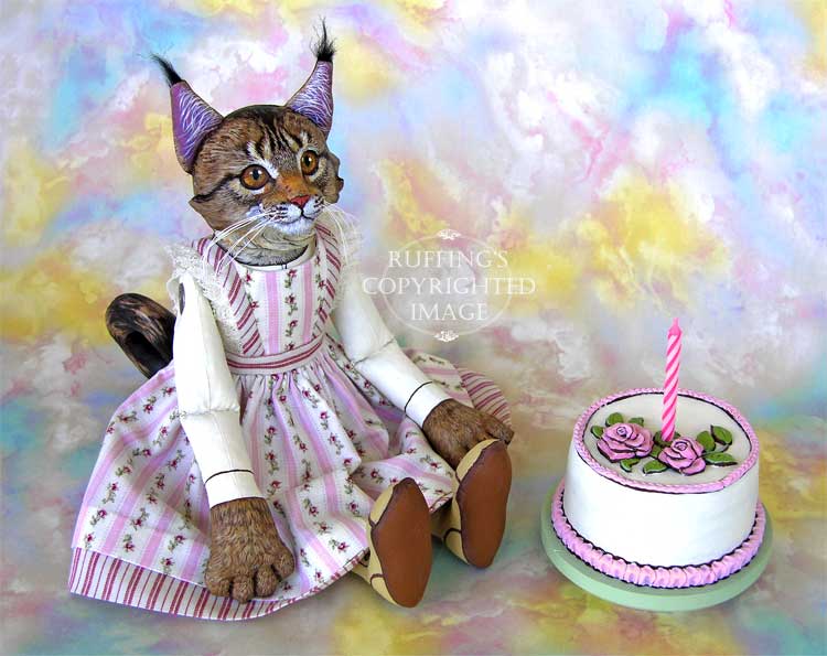 Chelsea Maine Coon Original Folk Art Cat Doll by Max Bailey and Elizabeth Ruffing