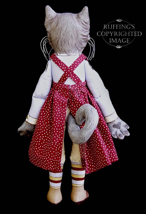 Crabby Alice Original One-of-a-kind Blue Persian Folk Art Cat Doll by Max Bailey