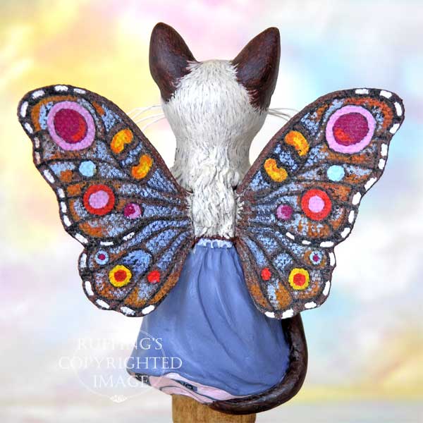 Crystal the Siamese Pixie Kitten Original Fairy Cat Folk Art Doll Figurine by Max Bailey