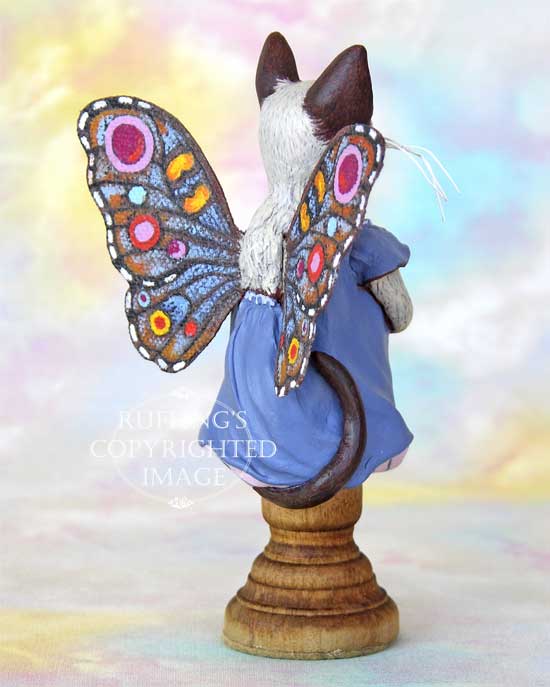 Crystal the Siamese Pixie Kitten Original Fairy Cat Folk Art Doll Figurine by Max Bailey