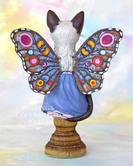 Crystal the Siamese Pixie Kitten Original Fairy Cat Folk Art Doll Figurine by Max Bailey