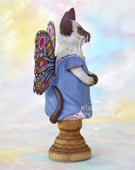Crystal the Siamese Pixie Kitten Original Fairy Cat Folk Art Doll Figurine by Max Bailey