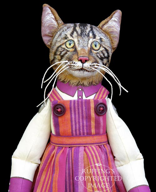 Daphne, Original One-of-a-kind Tabby Cat Art Doll by Max Bailey