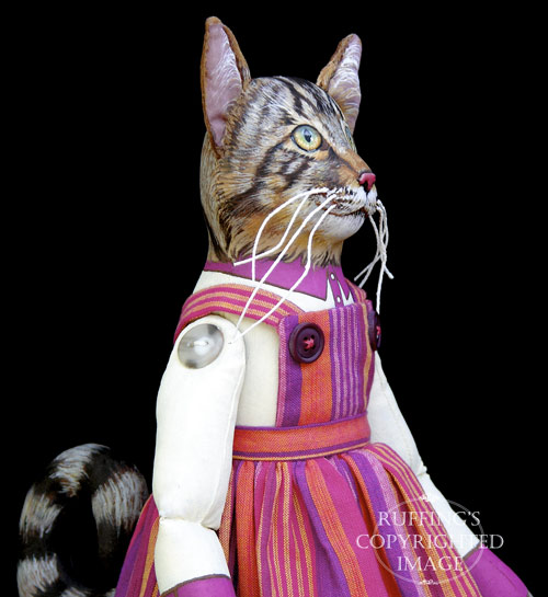 Daphne, Original One-of-a-kind Tabby Cat Art Doll by Max Bailey