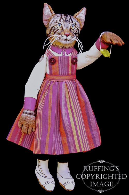Daphne, Original One-of-a-kind Tabby Cat Art Doll by Max Bailey