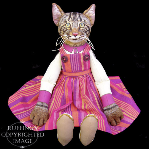 Daphne, Original One-of-a-kind Tabby Cat Art Doll by Max Bailey