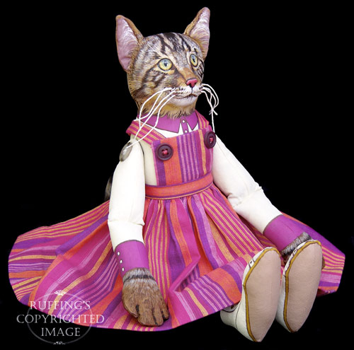Daphne, Original One-of-a-kind Tabby Cat Art Doll by Max Bailey