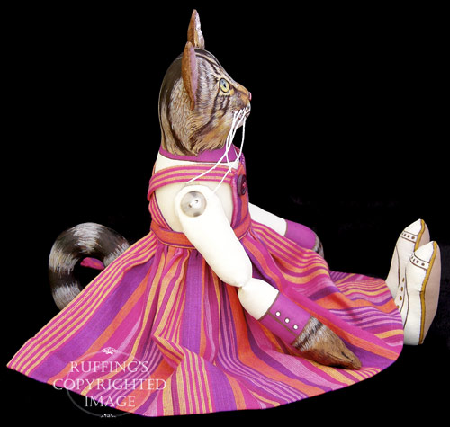 Daphne, Original One-of-a-kind Tabby Cat Art Doll by Max Bailey