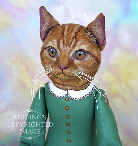 Emily Original Folk Art Ginger Tabby Cat Doll by Max Bailey and Elizabeth Ruffing