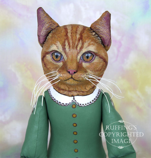 Emily Original Folk Art Ginger Tabby Cat Doll by Max Bailey and Elizabeth Ruffing
