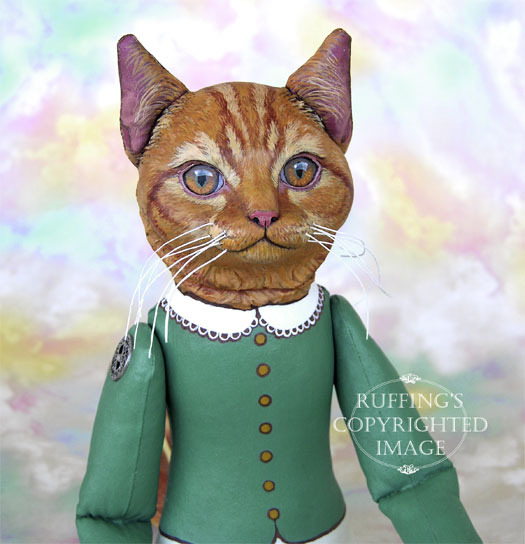 Emily Original Folk Art Ginger Tabby Cat Doll by Max Bailey and Elizabeth Ruffing