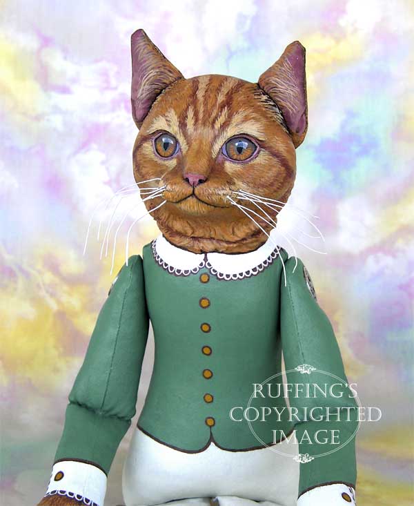 Emily Original Folk Art Ginger Tabby Cat Doll by Max Bailey and Elizabeth Ruffing
