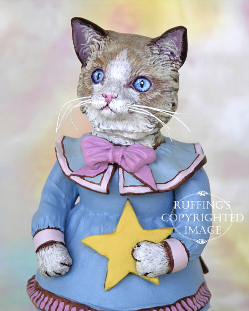 Felicity the Ragdoll Cat, Original One-of-a-kind Folk Art Doll Figurine by Max Bailey