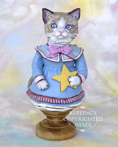 Felicity the Ragdoll Cat, Original One-of-a-kind Folk Art Doll Figurine by Max Bailey