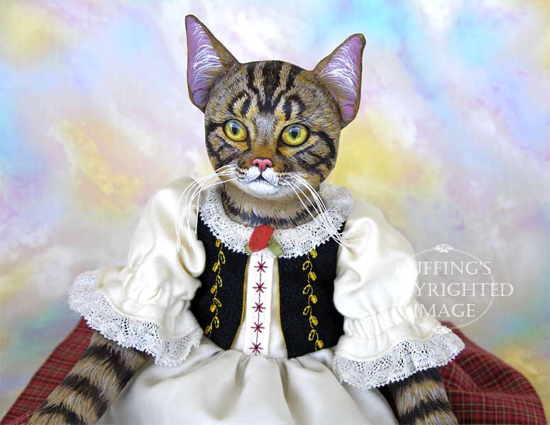 Heidi Original Folk Art Tabby Cat Doll by Max Bailey and Elizabeth Ruffing