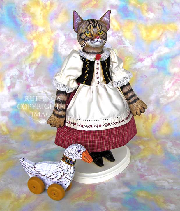 Heidi Original Folk Art Tabby Cat Doll by Max Bailey and Elizabeth Ruffing