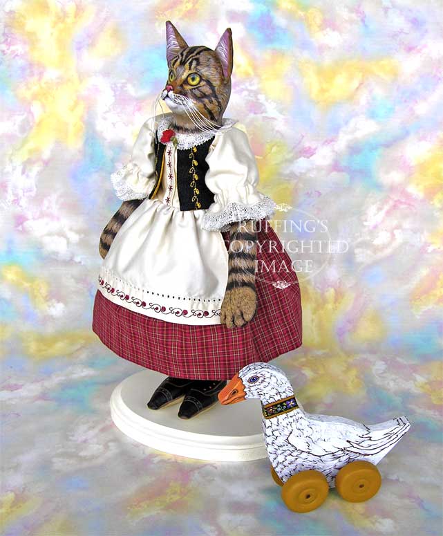 Heidi Original Folk Art Tabby Cat Doll by Max Bailey and Elizabeth Ruffing
