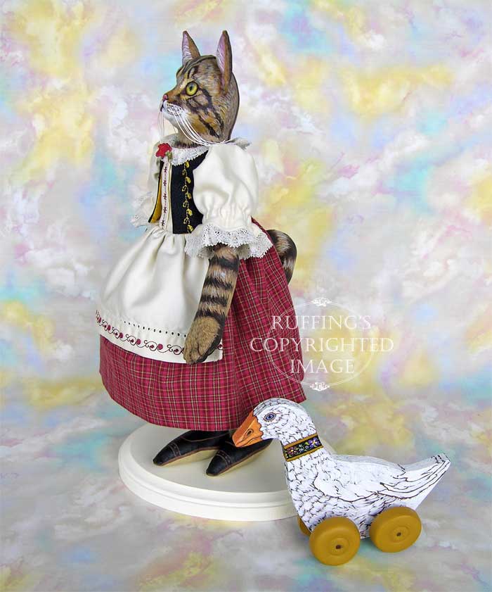 Heidi Original Folk Art Tabby Cat Doll by Max Bailey and Elizabeth Ruffing