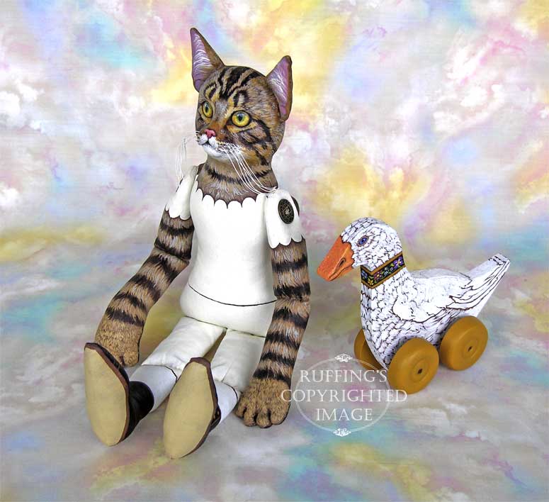 Heidi Original Folk Art Tabby Cat Doll by Max Bailey and Elizabeth Ruffing