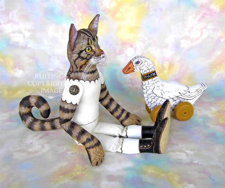 Heidi Original Folk Art Tabby Cat Doll by Max Bailey and Elizabeth Ruffing