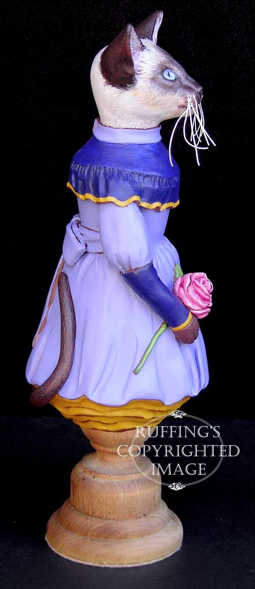 Isadora, Original One-of-a-kind Siamese Cat Folk Art Doll Figurine by Max Bailey