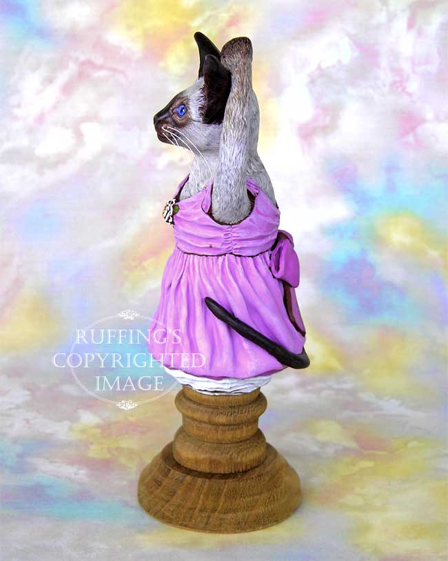Jazzie the Siamese Ballerina, Original One-of-a-kind Cat Folk Art Doll Figurine by Max Bailey