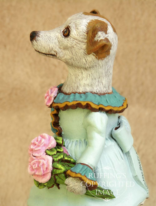 Kelly the Jack Russell Terrier, Original One-of-a-kind Folk Art Dog Doll Figurine by Max Bailey