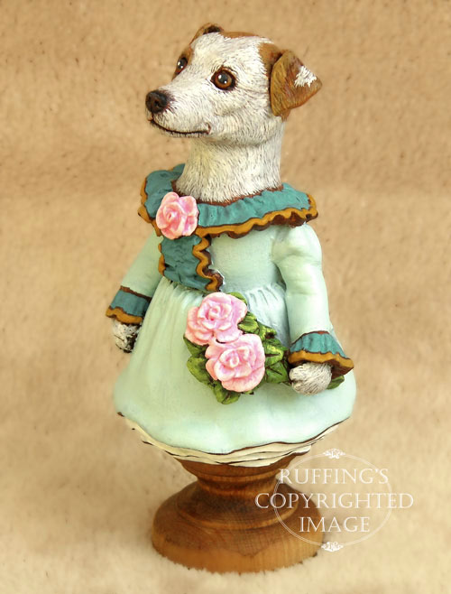 Kelly the Jack Russell Terrier, Original One-of-a-kind Folk Art Dog Doll Figurine by Max Bailey