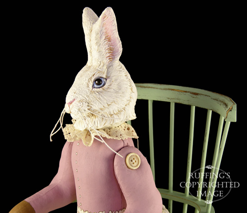 Lila Lovebunny, Original One-of-a-kind Bunny Rabbit Folk Art Doll by Max Bailey