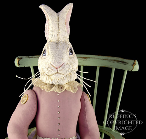 Lila Lovebunny, Original One-of-a-kind Bunny Rabbit Folk Art Doll by Max Bailey