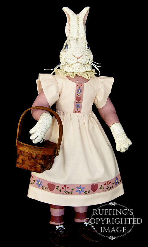 Lila Lovebunny, Original One-of-a-kind Bunny Rabbit Folk Art Doll by Max Bailey
