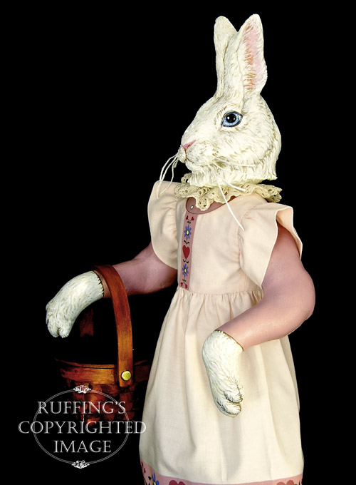 Lila Lovebunny, Original One-of-a-kind Bunny Rabbit Folk Art Doll by Max Bailey
