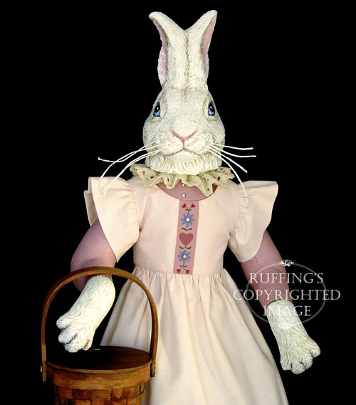 Lila Lovebunny, Original One-of-a-kind Bunny Rabbit Folk Art Doll by Max Bailey