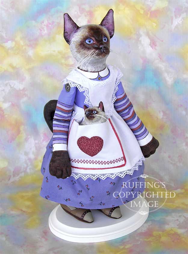 Loretta Siamese Original Folk Art Cat Doll by Max Bailey and Elizabeth Ruffing