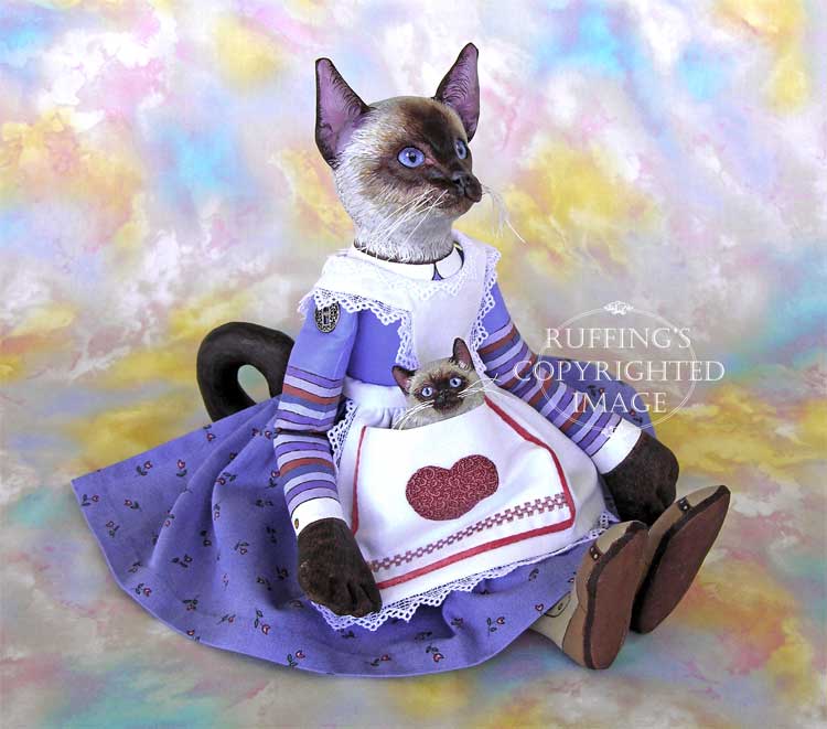 Loretta Siamese Original Folk Art Cat Doll by Max Bailey and Elizabeth Ruffing
