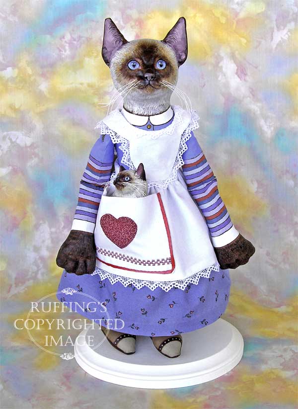 Loretta Siamese Original Folk Art Cat Doll by Max Bailey and Elizabeth Ruffing